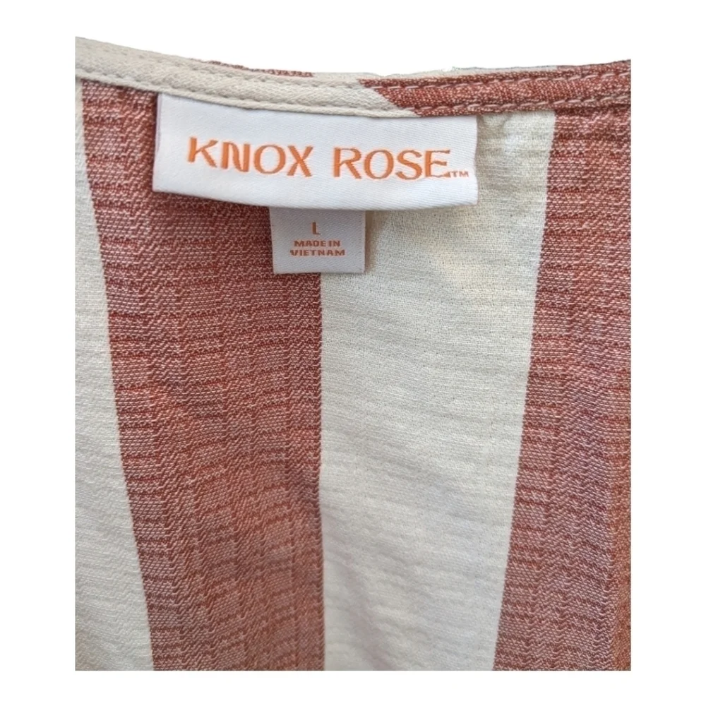 Knox Rose summer wrap maxi stripe dress size large ruffle